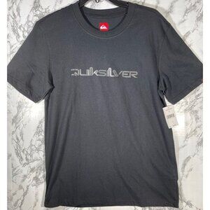 Quiksilver Mens Size Small Classic Logo Graphic T-Shirt Black Cotton